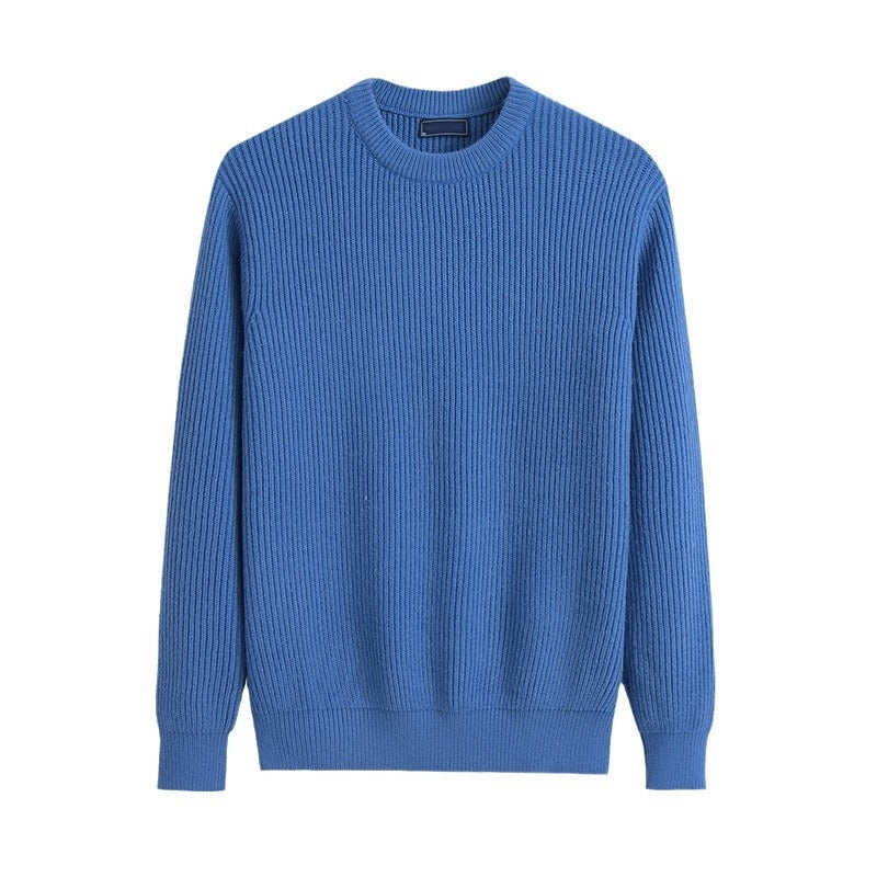Mens Long Sleeve Casual Round Neck Sweater