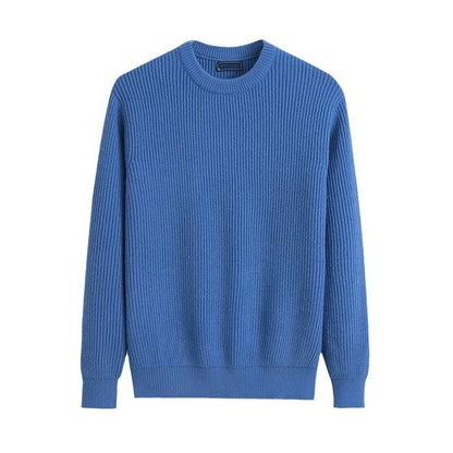 Mens Long Sleeve Casual Round Neck Sweater