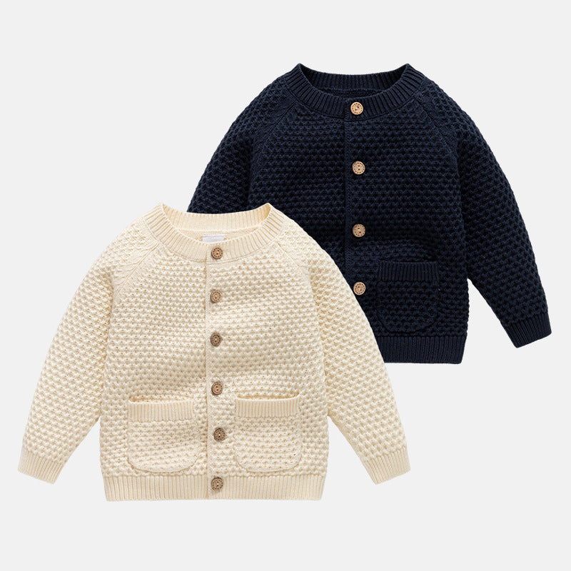 Boys' Fall Winter Coat Round Neck Sweater