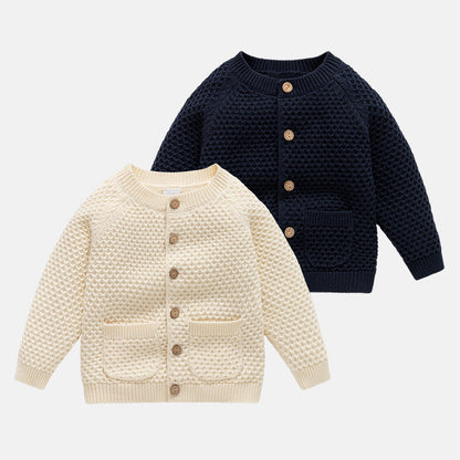 Boys' Fall Winter Coat Round Neck Sweater