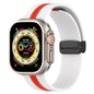 Magnetic Buckle Striped Two-tone