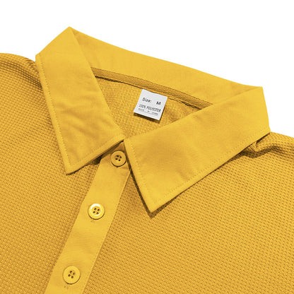 Waffle Short Sleeve Polo Shirt Men's
