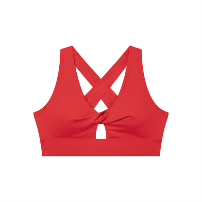 Women's Twist Front V-Neck Sports Bra