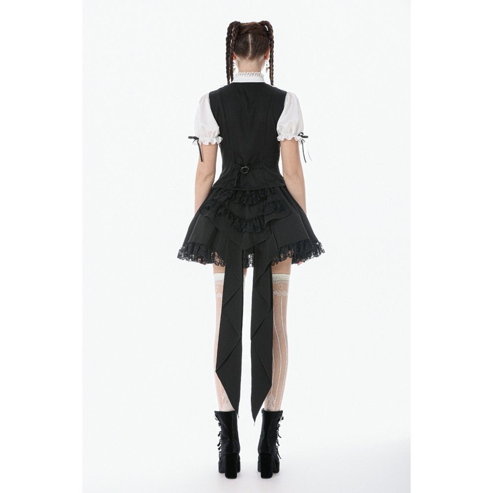 Chemisier noir et blanc en dentelle style cour Dark in Love