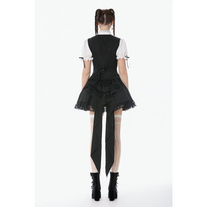 Chemisier noir et blanc en dentelle style cour Dark in Love
