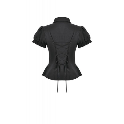 Dark in Love Gothic Lace Waist-Shaping Blouse