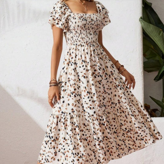Women’s Halter Ruffle Print Dress