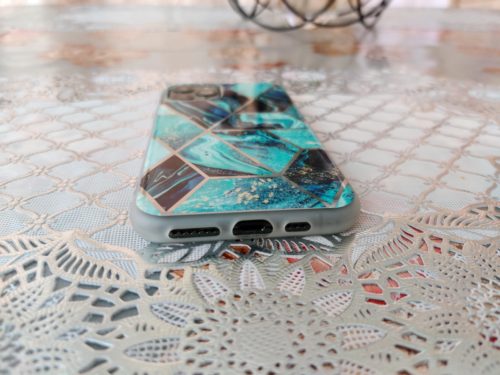 Coque TPU Géométrique Effet Marbre Bleue - Pour iPhone 11 Pro