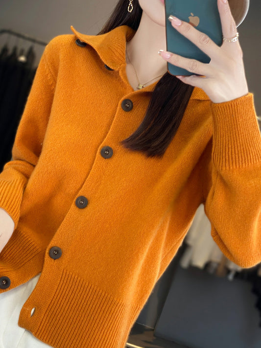 Turtleneck Wool Women's Cardigan Sweater