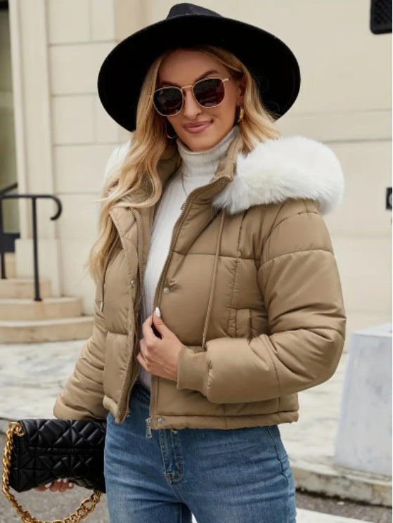 Women's Puffer Jacket With Faux