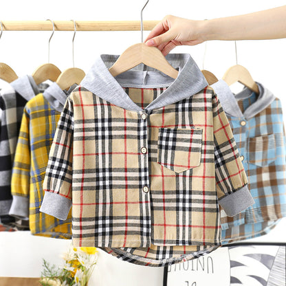 Long Sleeve Plaid Base Coat Top