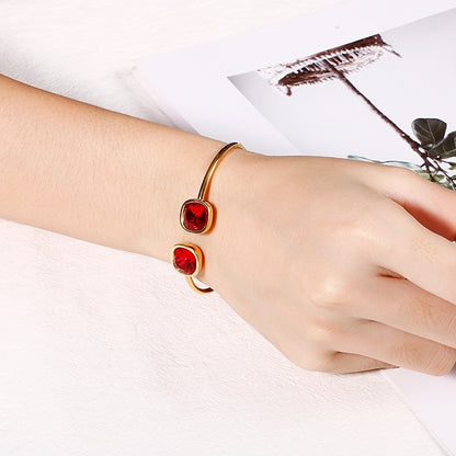 Square Open Hollow Stainless Steel Bracelet