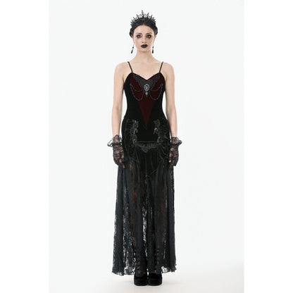 Dark in Love Morrigan Velvet & Lace Chain-Detail Top
