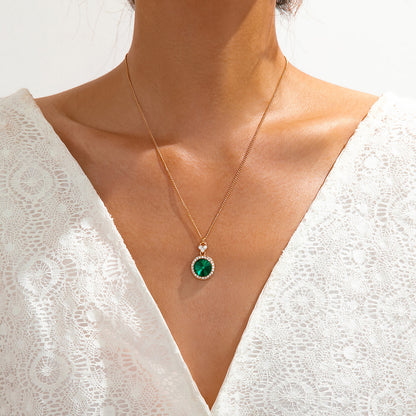 Water Brick Round Emerald Jewelry Suit