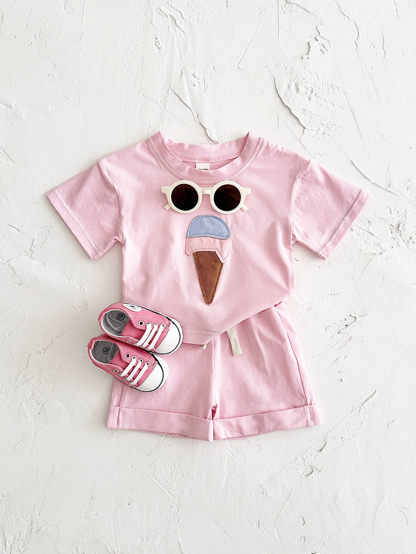 Baby Ice Cream Patch Short Sleeve Suit