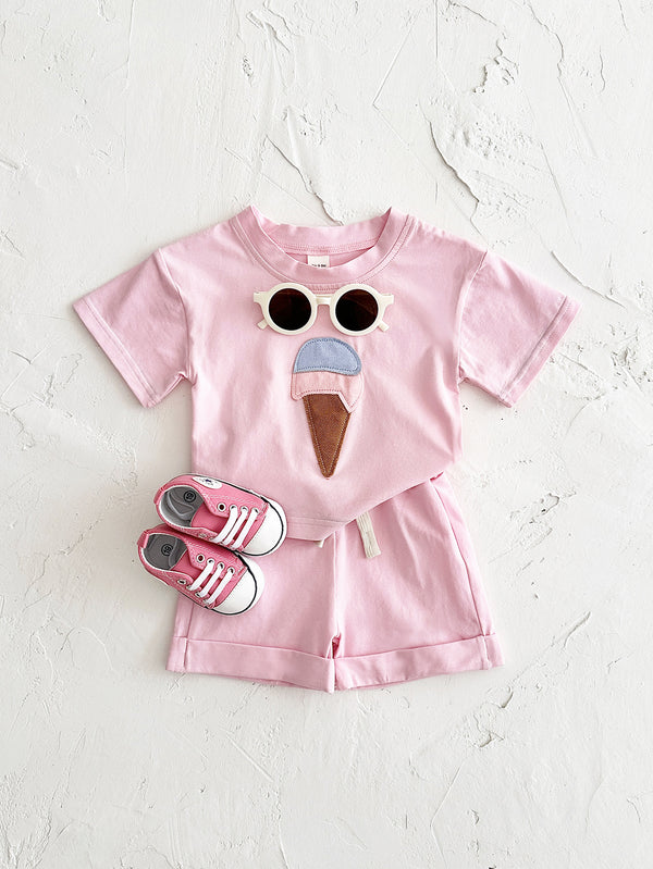 Baby Ice Cream Patch Short Sleeve Suit