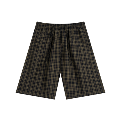 Unisex Plaid Wide Leg Shorts 130GSM