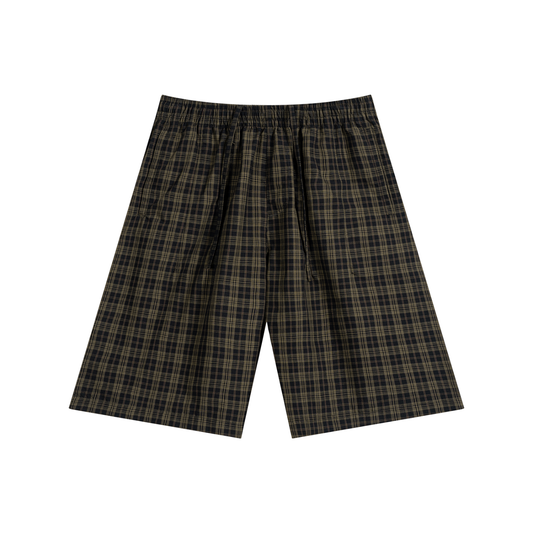 Unisex Plaid Wide Leg Shorts 130GSM