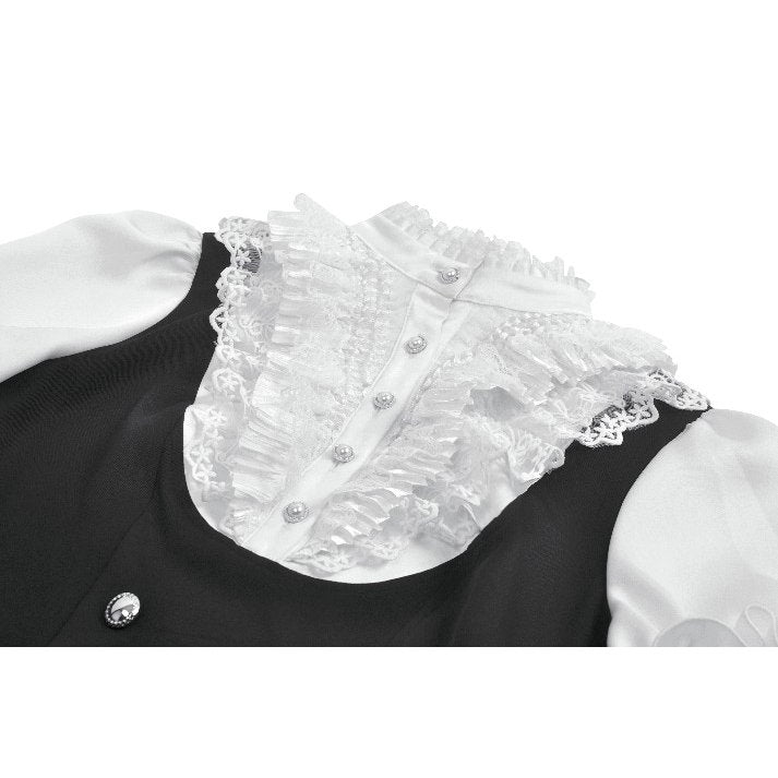 Chemisier noir et blanc en dentelle style cour Dark in Love