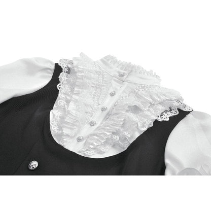 Chemisier noir et blanc en dentelle style cour Dark in Love