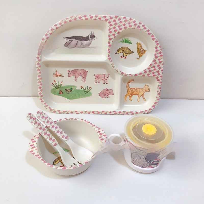 Bamboo Compartment Dinner Plate set