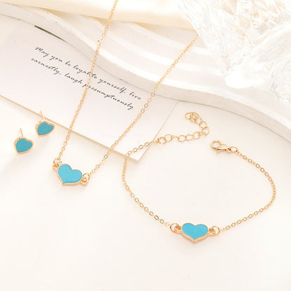 Heart Necklace Suit Jewelry Set