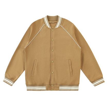 Waran Contrast Trim Raglan Varsity Jacket