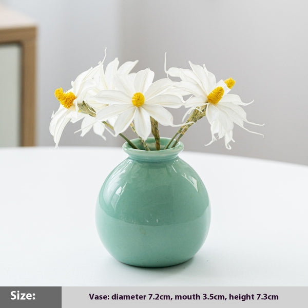 Wide-Mouth Ceramic Mini Vase