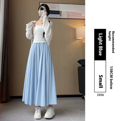 Summer High Waist A- Line Slimming Pleated Dress