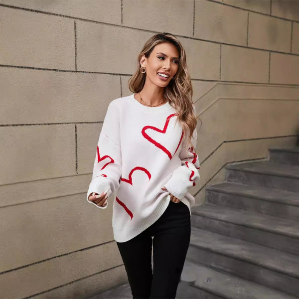 Hearts Valentine's Day Pullover