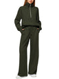 Women's Half-Zip Sweatshirt & Wide Leg Pants Set