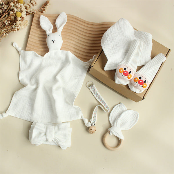 Gift Box Newborn Bite Ring Hair Band Set