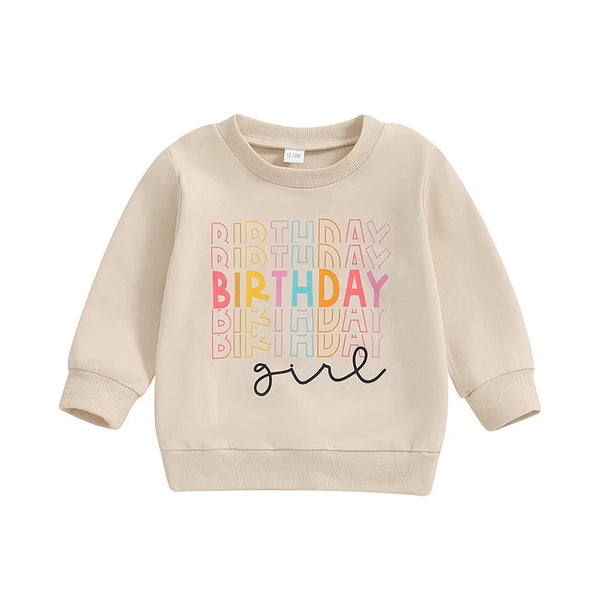 Girl's Birthday Letter Hoodie - Casual Versatile