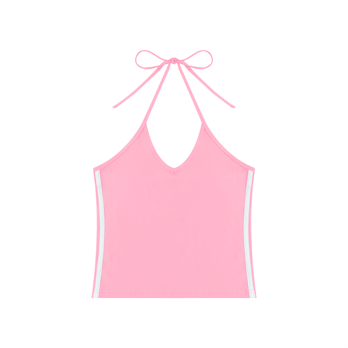 Women's Color Block Halter Crop Tank Top 210GSM