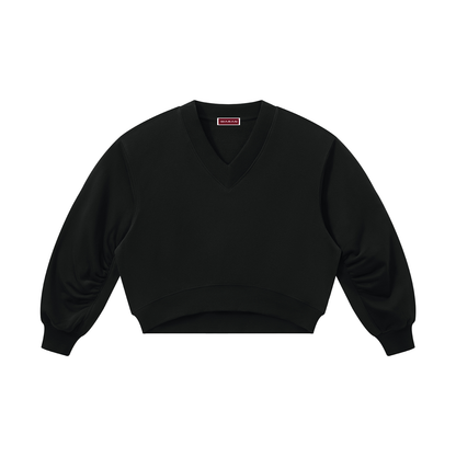 Women's Crop V-Neck Sweatshirt 280GSM