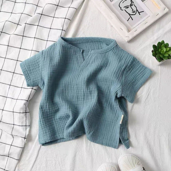 Boys Cotton Short Sleeve Blouse