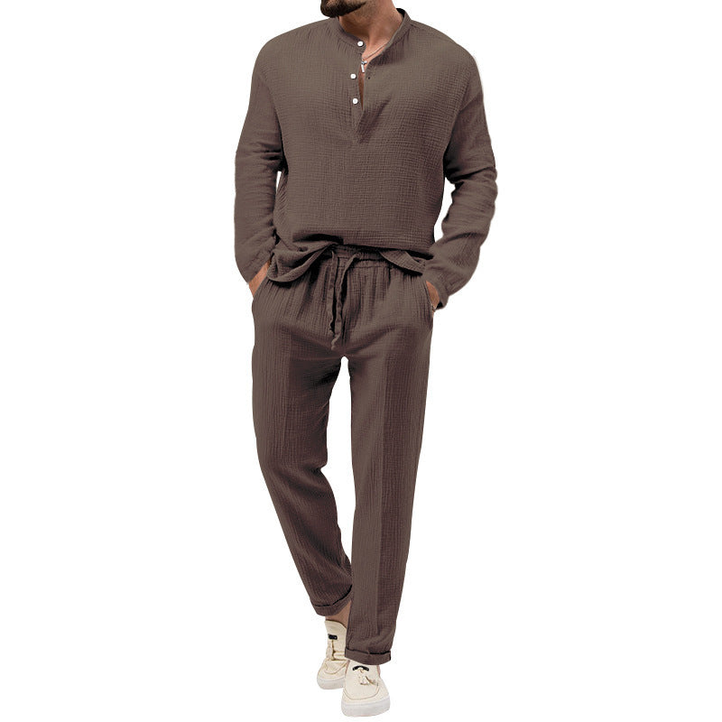 Casual T-shirt Long Sleeve Shirt Trousers Suit