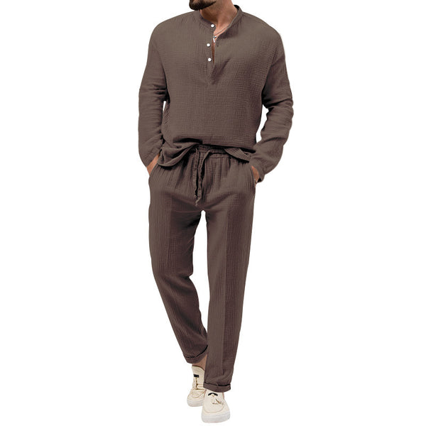 Casual T-shirt Long Sleeve Shirt Trousers Suit