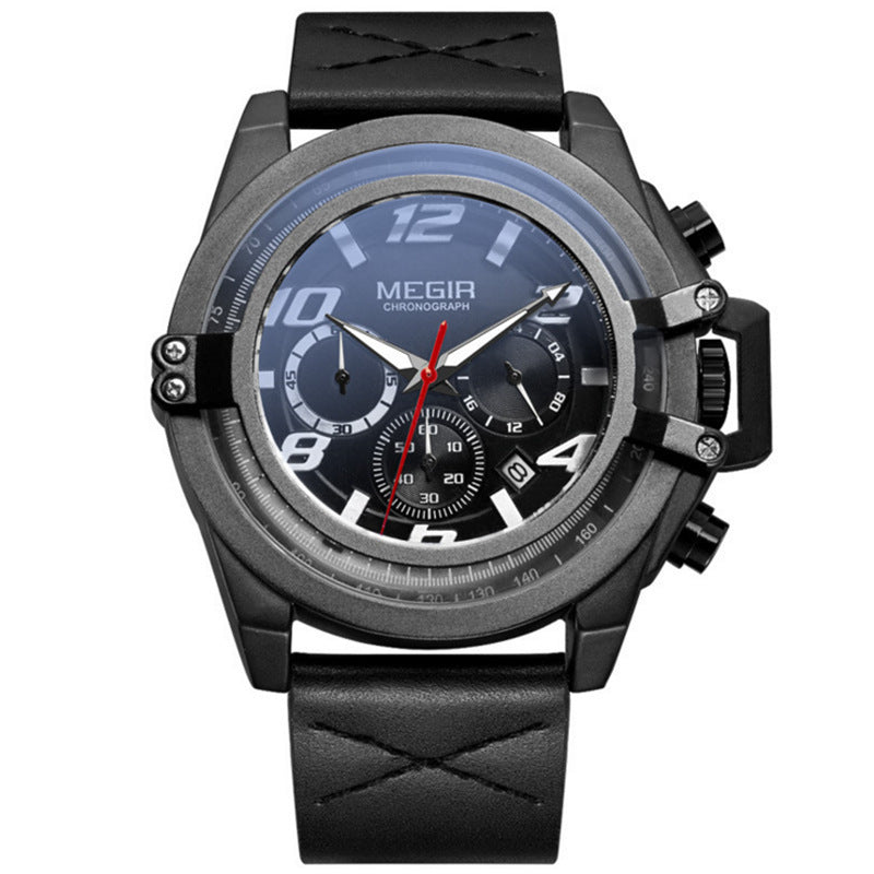 Montre à quartz multifonctionnelle chronographe MEGIR