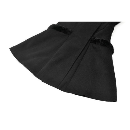 Manteau gothique Dark in Love avec oreilles de chat en fausse fourrure