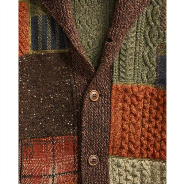 Patch Color Cardigan Coat