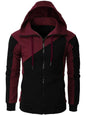 Sweat à capuche zippé color block pour homme