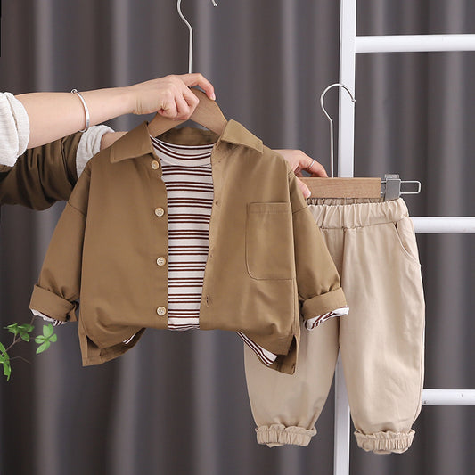 Boys Long Sleeve Three-piece Suit