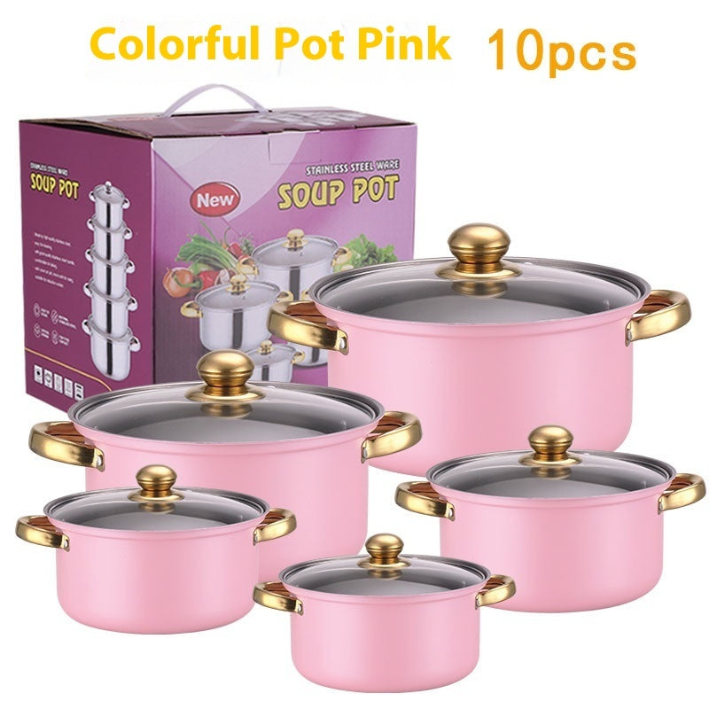 Stainless Steel Colorful 10-piece Set