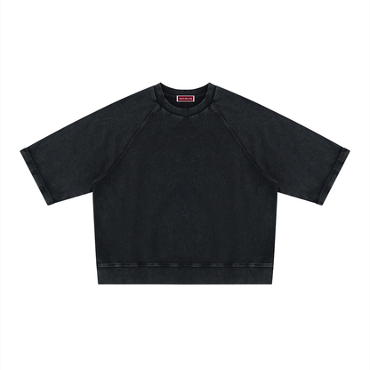 Unisex Vintage Wash Boxy Short Sleeve Sweatshirt