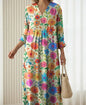 Lady's Linen Long-sleeved Dress