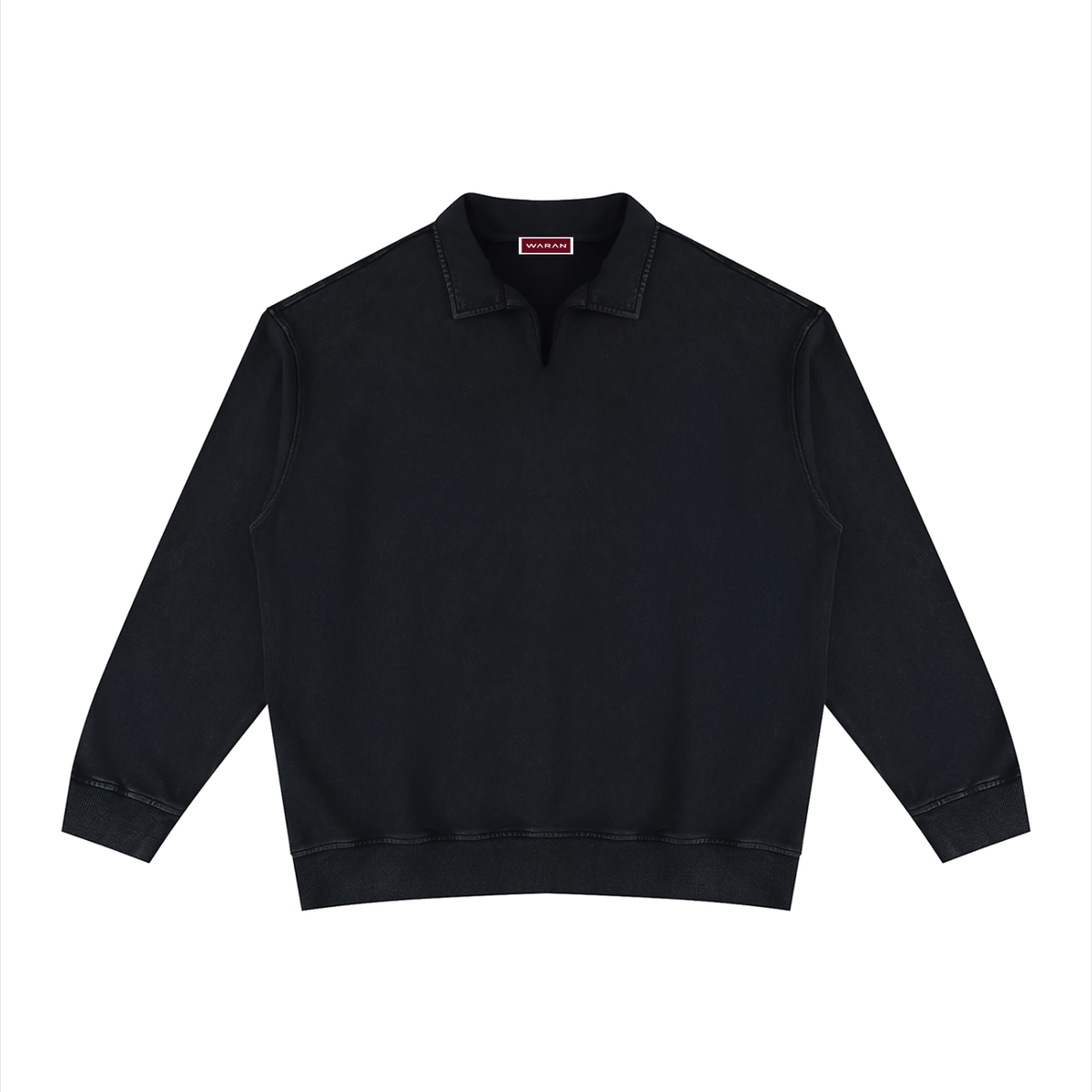 Unisex Vintage Wash Collared Sweatshirt 320GSM