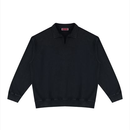 Unisex Vintage Wash Collared Sweatshirt 320GSM