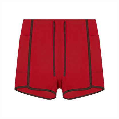 Women's High Rise Color Block Yoga Shorts