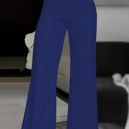 Solid Color Wide Leg Pants, Y2K High Waist Loose Pants For Every Day Women's Trousers